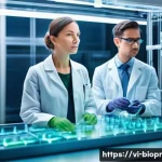 바이오프린팅 기술의 사회적 수용성 - **Prompt:** A high-resolution, futuristic laboratory scene bathed in soft, sterile light. In the cen...