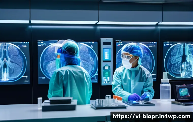 바이오프린팅과 인공지능의 결합 가능성 - A futuristic biotechnology laboratory in Vietnam, showcasing advanced 3D bioprinting machines produc...